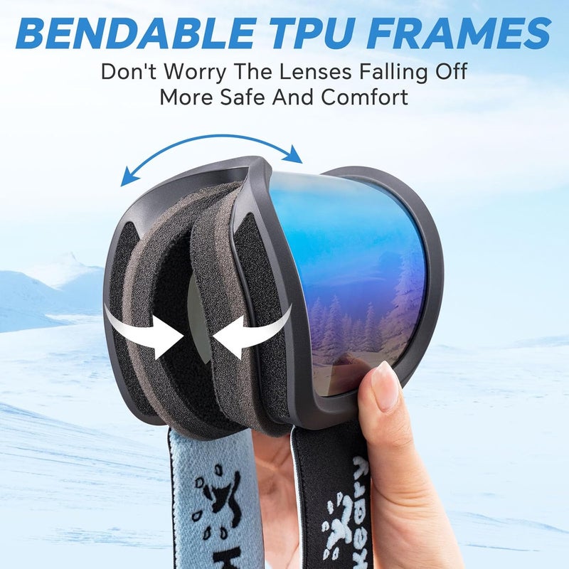Keary Ski Goggles Men Women Snowboard Goggles Snow Goggles for Adult Youth OTG 100% UV Protection Snowboarding Goggle - Image 5